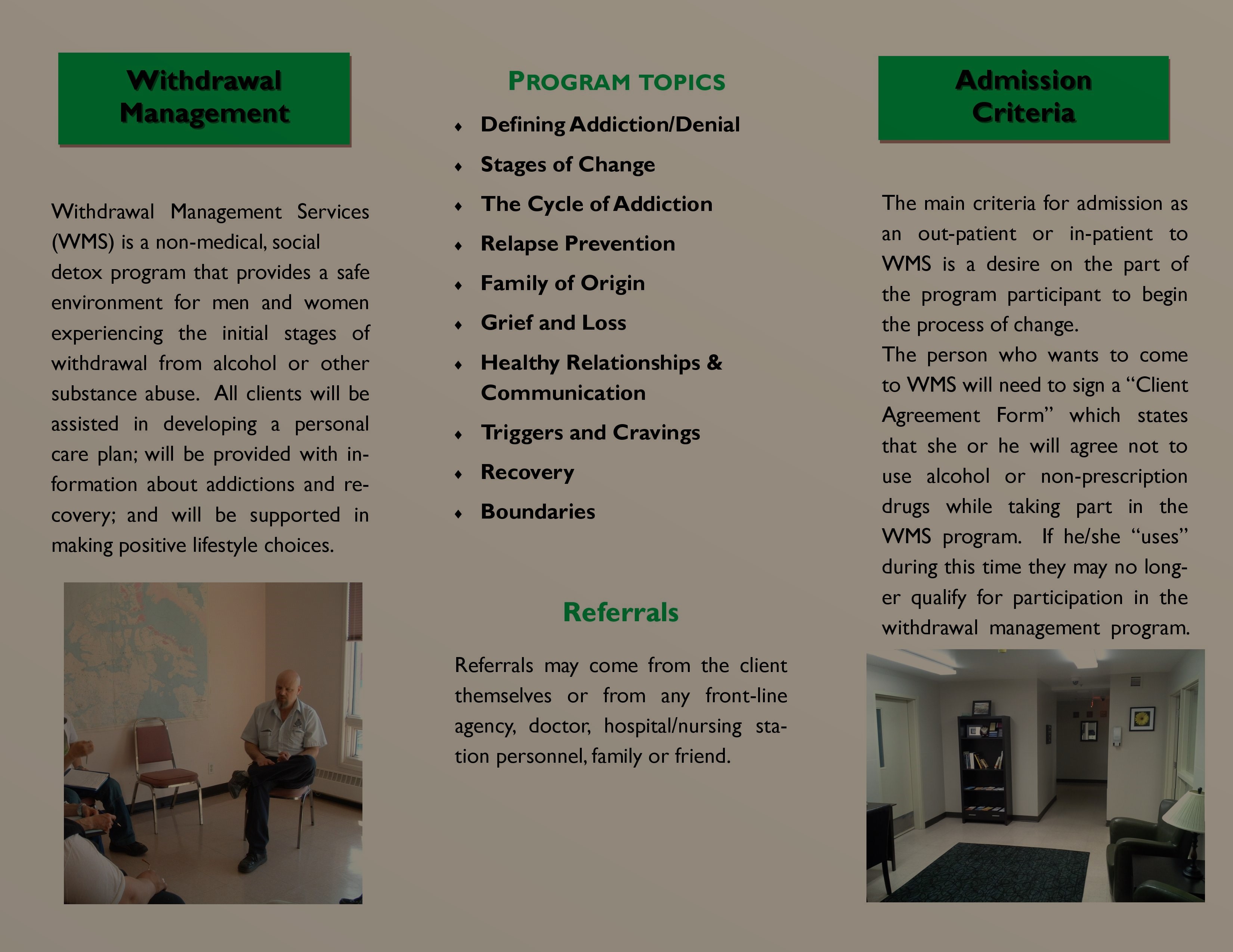 Withdrawal Management Brochure